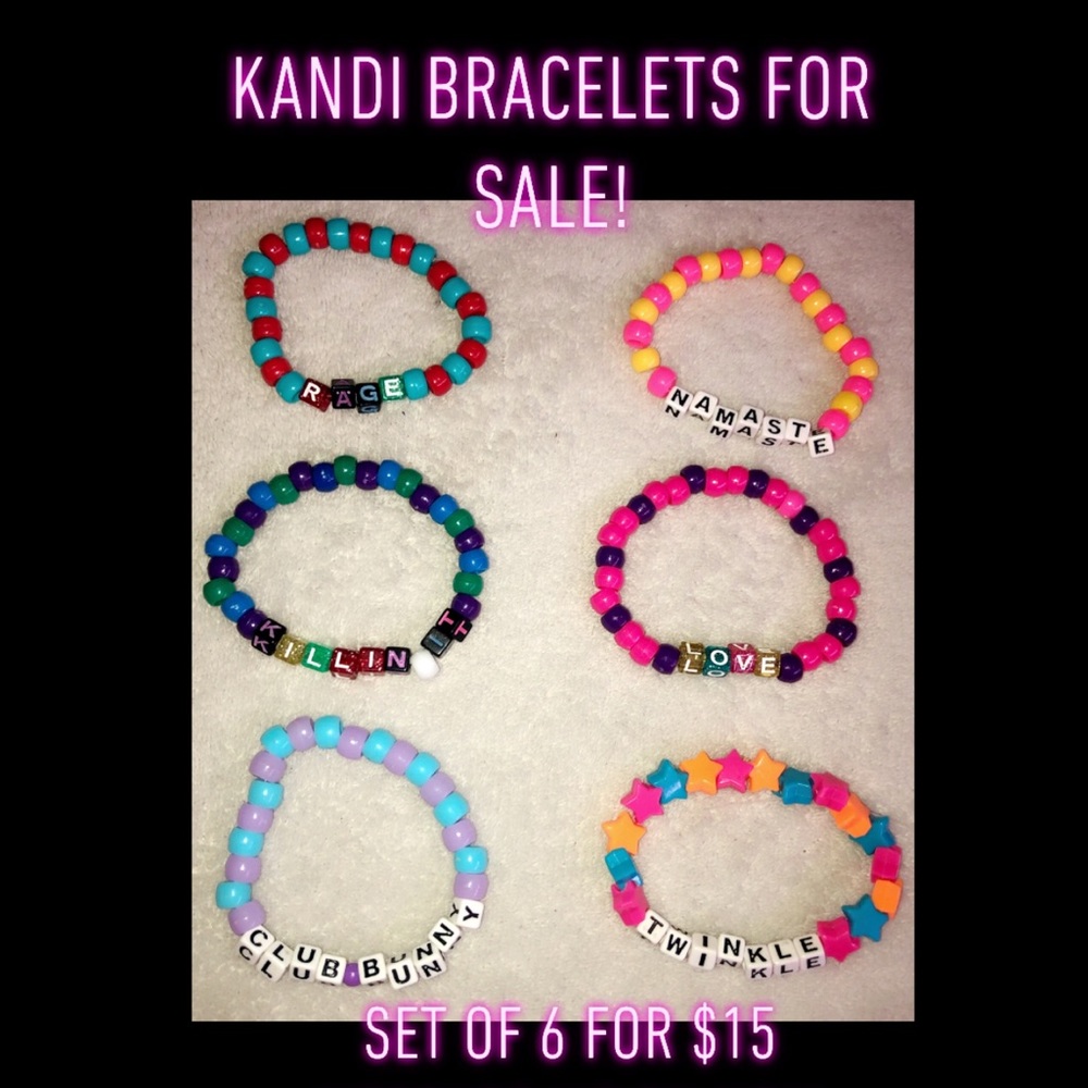 6 piece Kandi bracelets